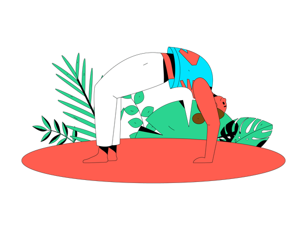 Mulher pratica yoga todos os dias  Ilustração