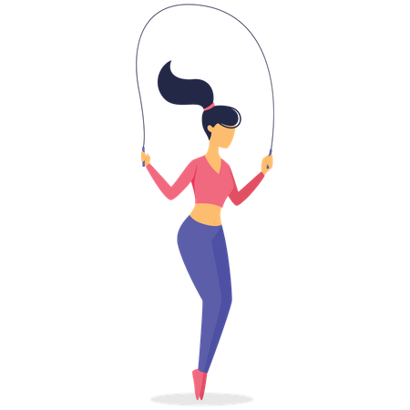 Mulher pulando corda  Ilustração