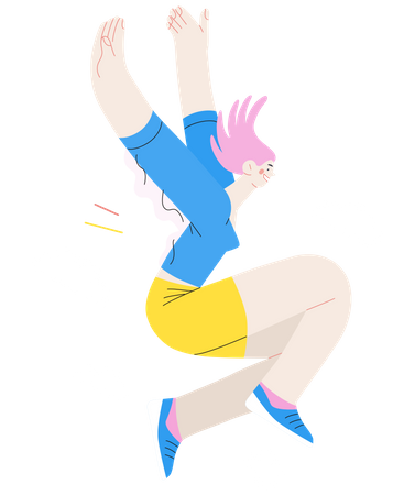 Mulher feliz pulando  Ilustração