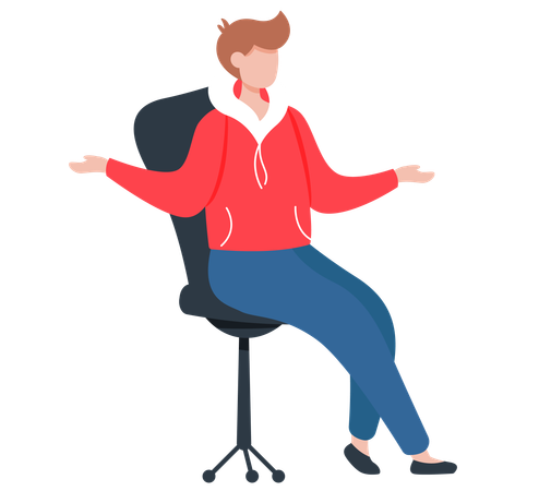 Mulher sentada na cadeira  Ilustração