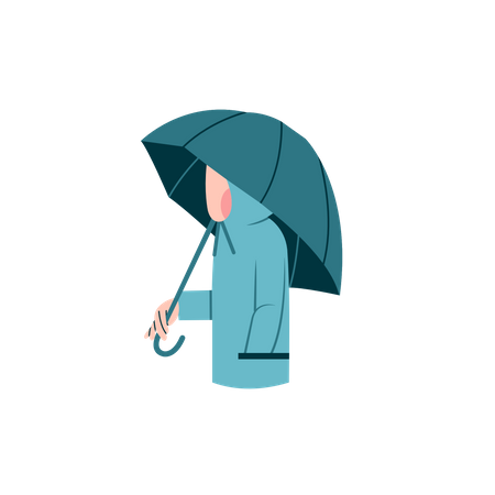 Mulher sob guarda-chuva  Ilustração