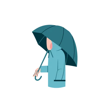 Mulher sob guarda-chuva  Ilustração