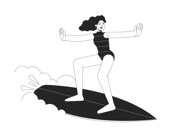 Mulher surfista  Ilustração