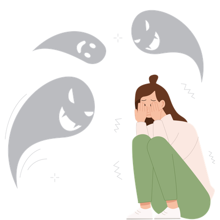 Mulher tem fobia de frustração  Ilustração
