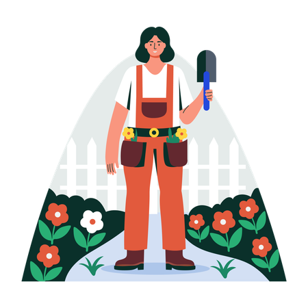 Mulher tem hobby de jardinagem  Ilustração