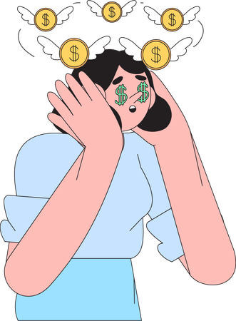 Mulher tem problema com orçamento  Illustration