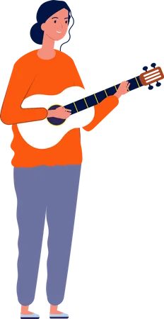 Mulher tocando violão  Ilustração