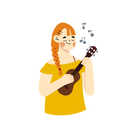 Mulher tocando violão  Ilustração