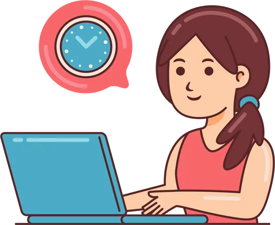 Mulheres Trabalhando Com Laptop Ilustração