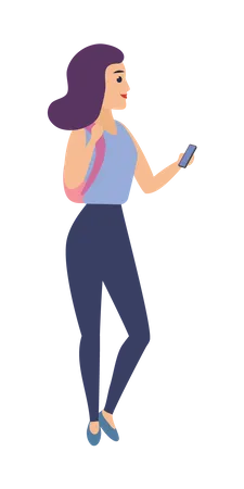 Mulher Usando Smartphone  Ilustração