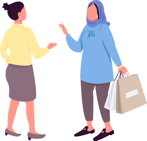 Mulheres falam sobre compras  Ilustração