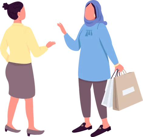 Mulheres falam sobre compras  Ilustração