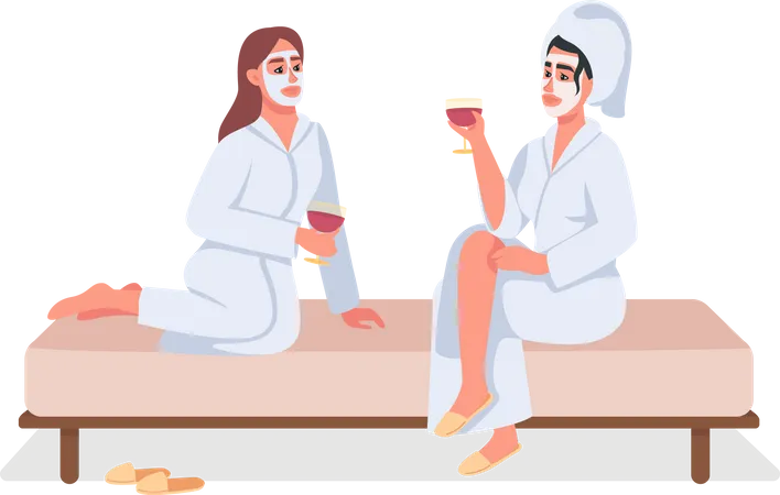 Mulheres no spa  Ilustração