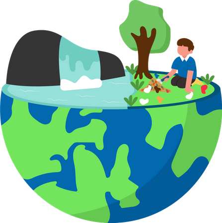 Müll sammeln  Illustration