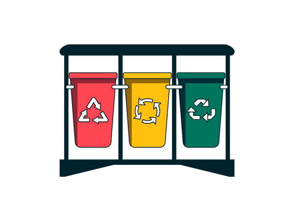 Recyclingmüll sammeln  Illustration