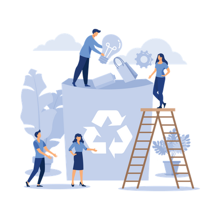 Müllrecycling  Illustration