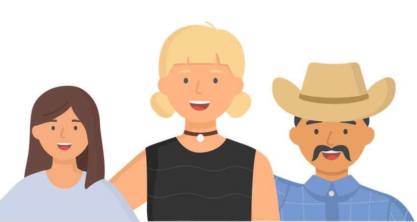 Multicultural Community  Illustration