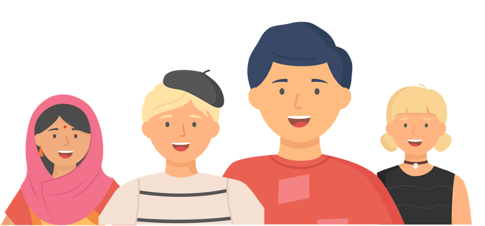 Multicultural Community  Illustration