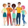 free multicultural friends illustrations