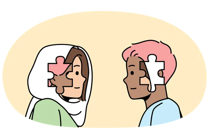 Multicultural people trying to understand to each other  Illustration