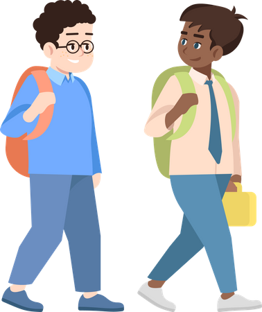 Multicultural schoolchildren  イラスト
