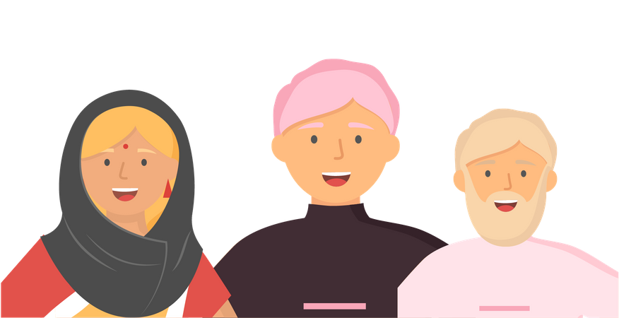 Multiethnic Group  Illustration