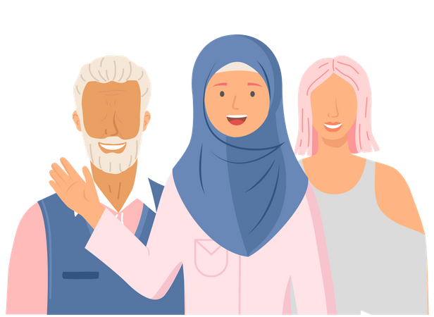 Multiethnic Group  Illustration