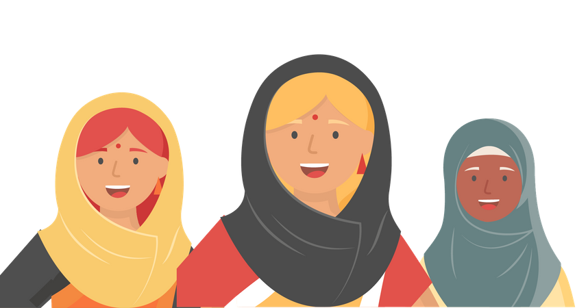 Multiethnic Women  Illustration