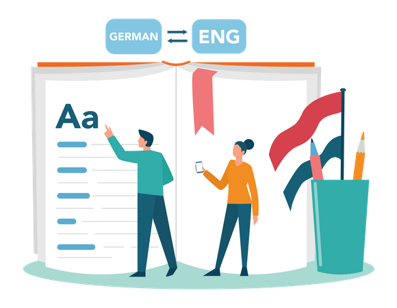 Multilanguage translator using dictionary  Illustration