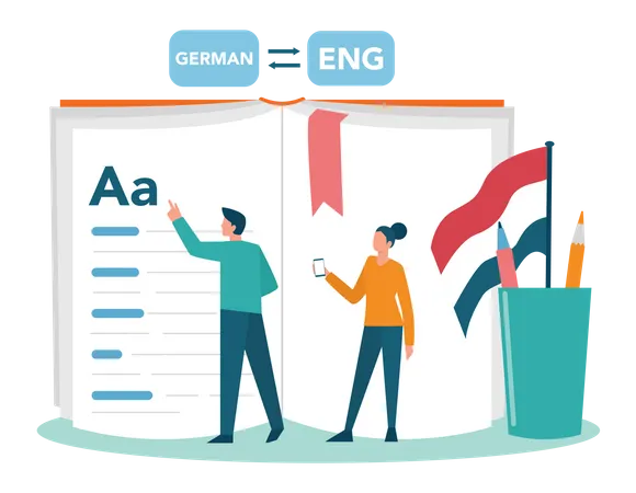 Multilanguage translator using dictionary  Illustration