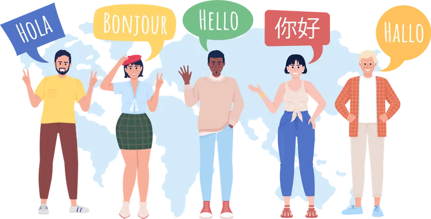 Multilingual community Illustration