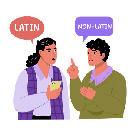 Multilingual people conversing  Illustration