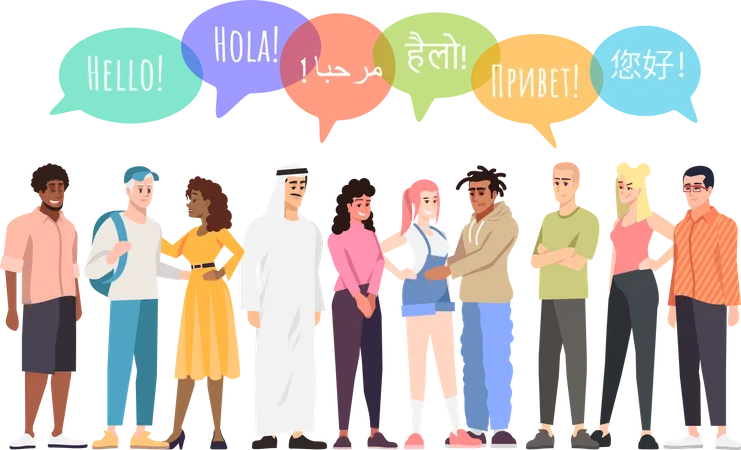 Multinational community communication Illustration