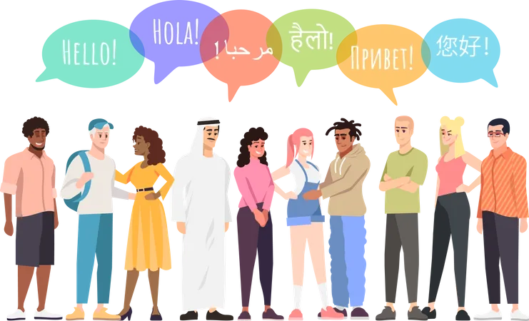 Multinational community communication  Illustration