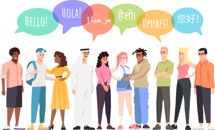 Multinational community communication  Illustration