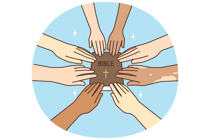Multinational group holding  Bible  Illustration