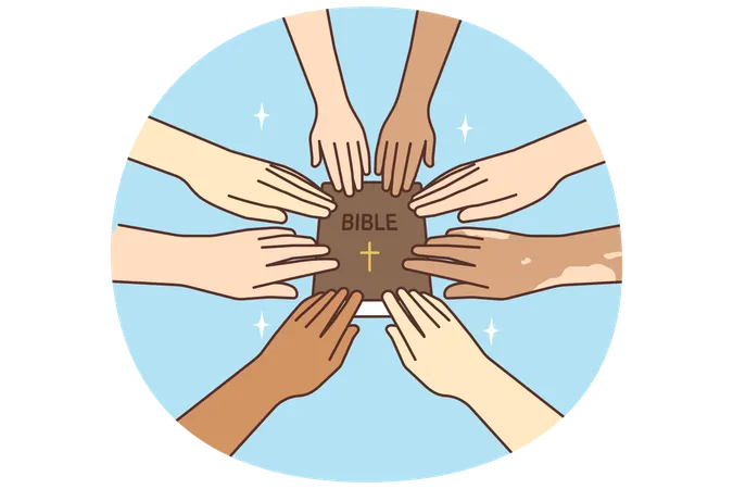 Multinational group holding  Bible  Illustration