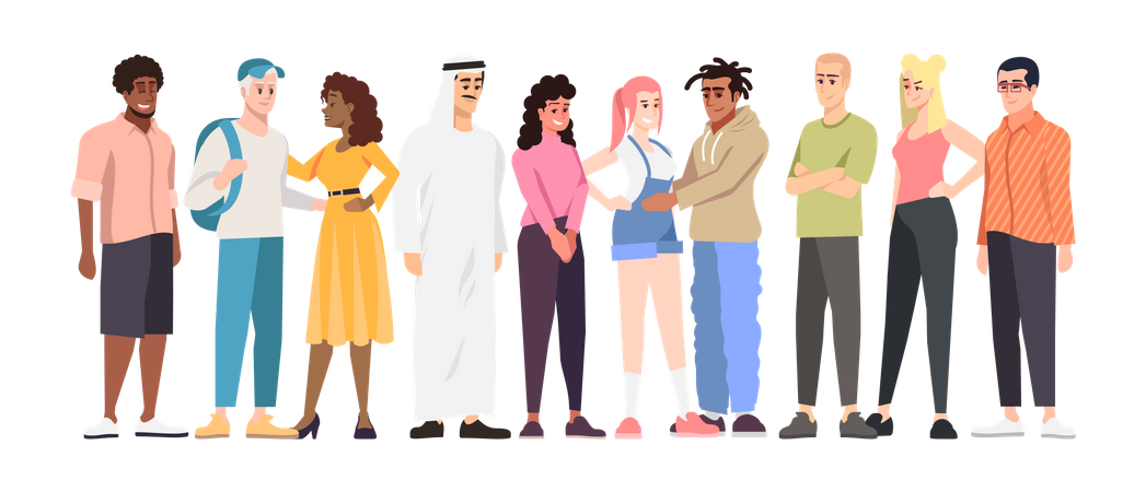 Multinational students group  Illustration