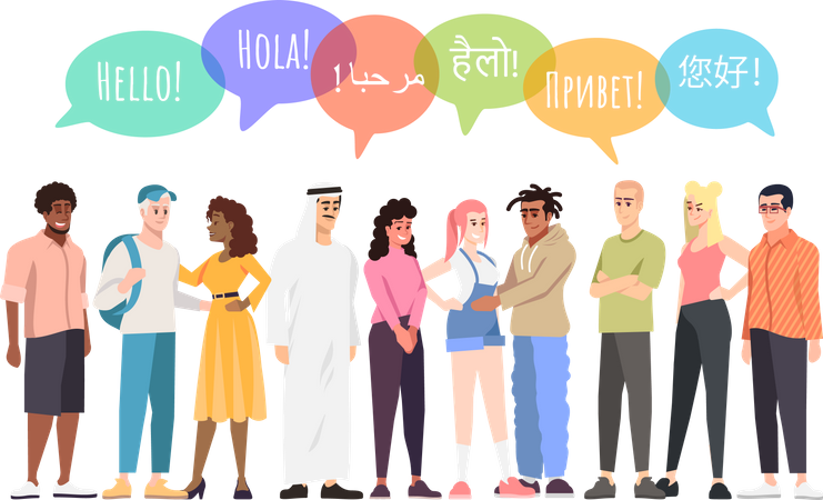 Multinationale Community-Kommunikation  Illustration
