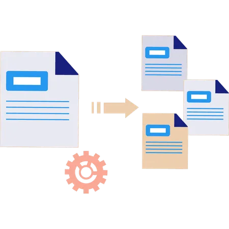 The File Is Converting To Different Documents Illustration