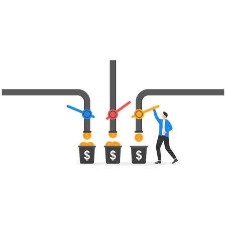 Multiple income streams from passive incomes  Illustration