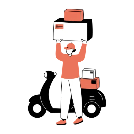 Multiple Package Delivery  Illustration