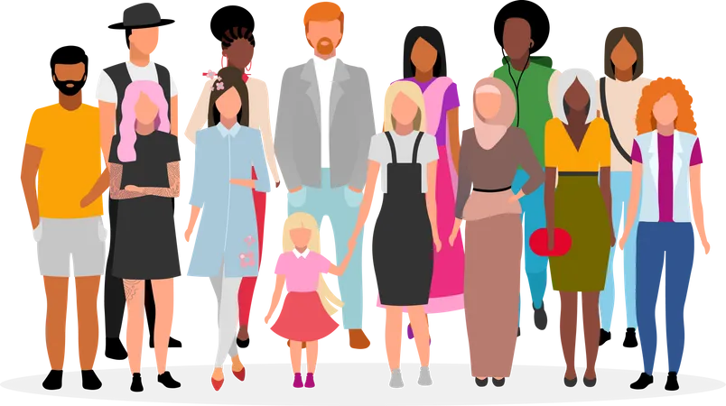 Multiracial people group  Illustration