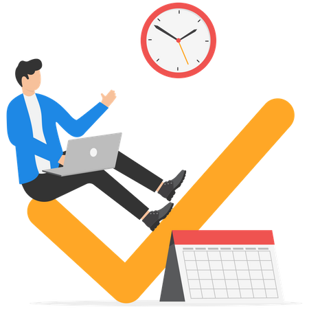 Multitasking Businessman With Time Management  Illustration