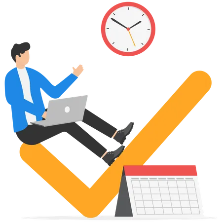 Multitasking Businessman With Time Management  Illustration