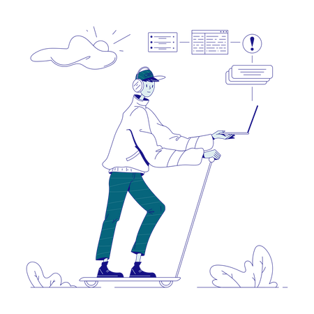 Multitasking developer  Illustration