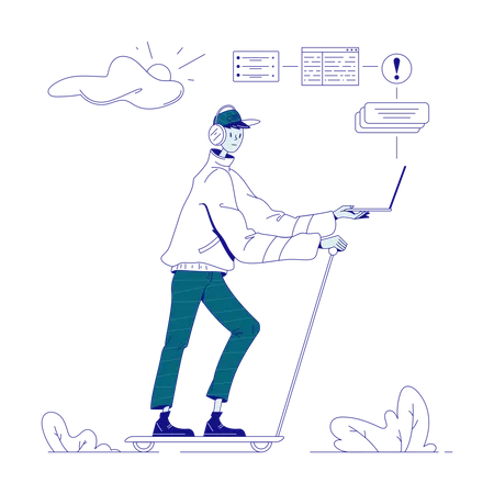 Multitasking developer  Illustration