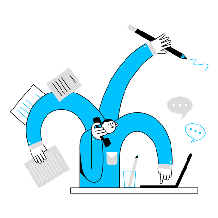 Multitasking In Business Illustration