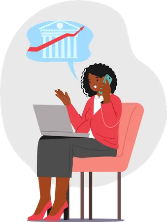 Multitasking Pregnant Businesswoman Character Efficiently Works On Her Laptop Balancing The Demands Of Work And Impending Motherhood With Grace And Determination Cartoon People Vector Illustration Illustration