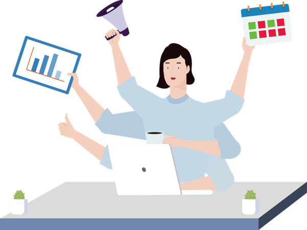 Multitasking-Projektmanager  Illustration